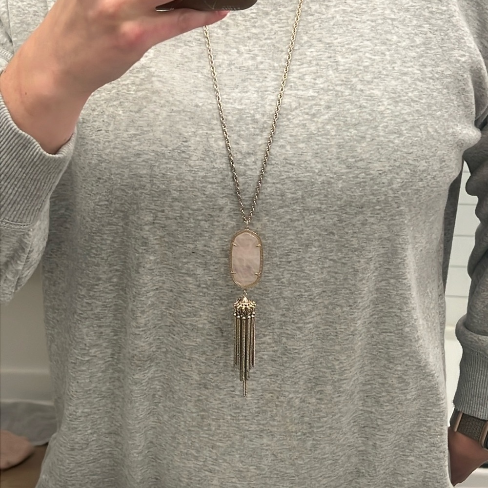 Kendra Scott Rayne Light Gold with Pink Stone